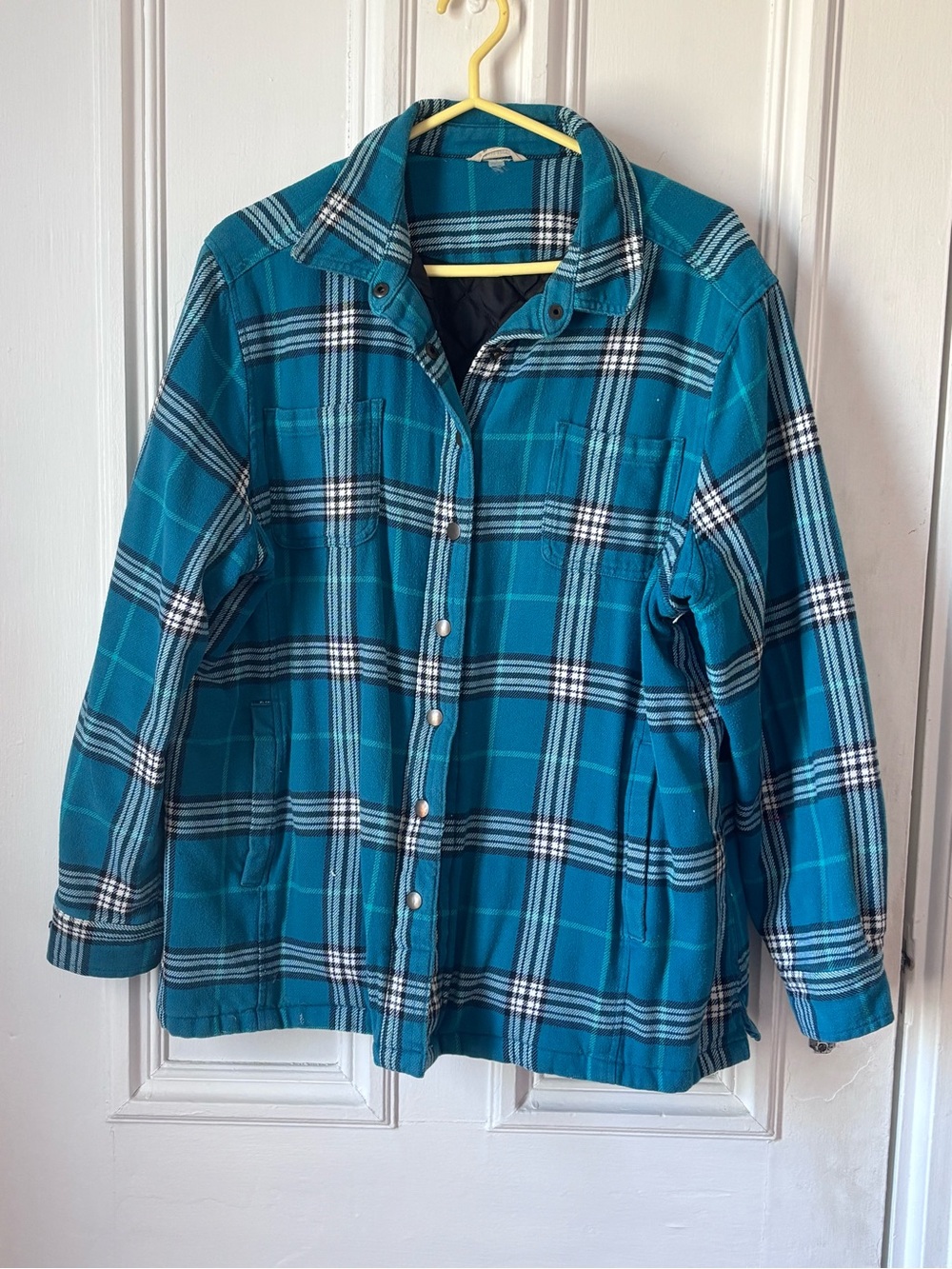 Duluth Trading Company Lined Snap Front Plaid Shacket Size Small